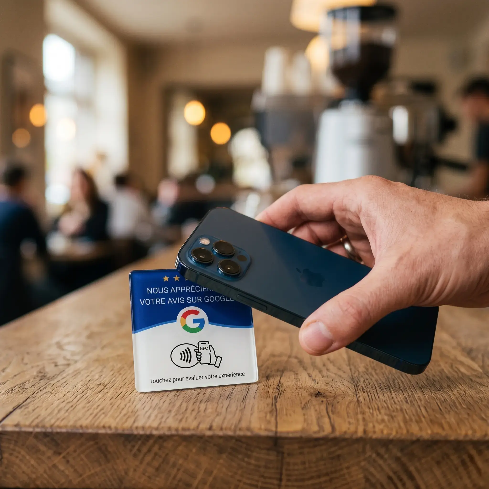 Le client approche son téléphone